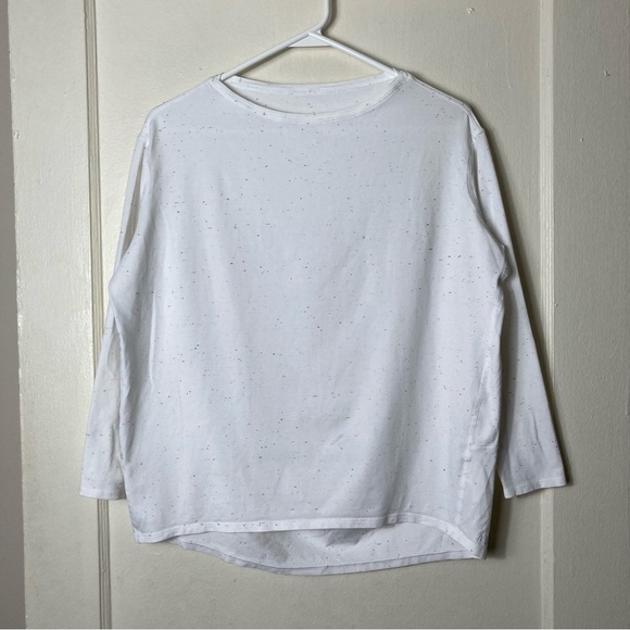 Lululemon white confetti back in action long sleeve top womens XS-S - Picture 2 of 8